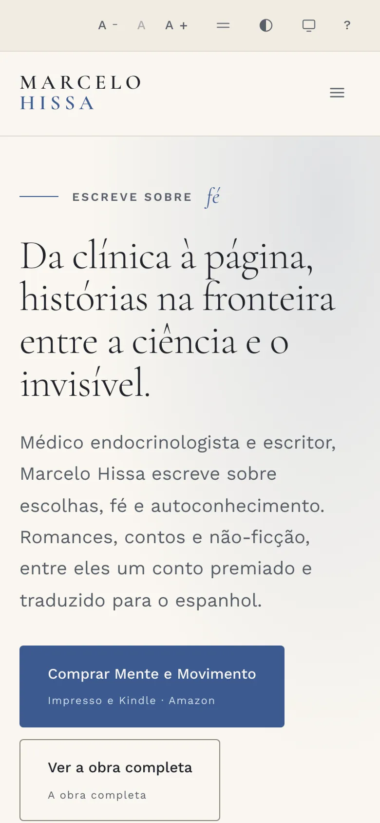 A mesma home vista no celular.